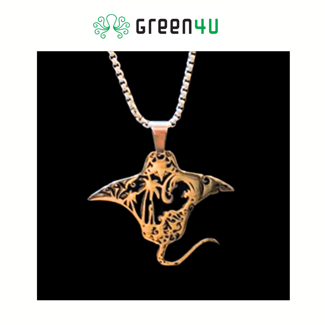 Colar Arraia e Coqueiro em Aço