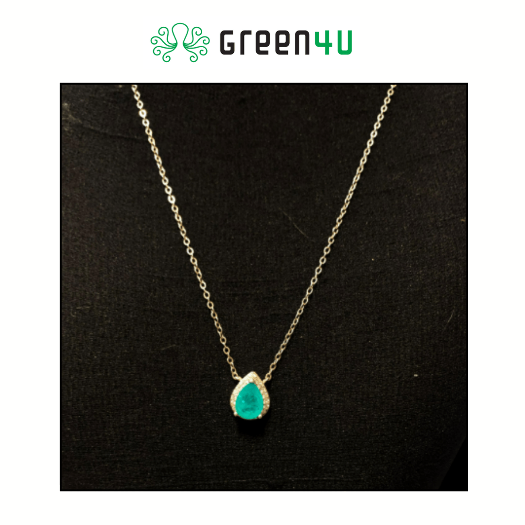 Colar Gota de Turmalina Verde