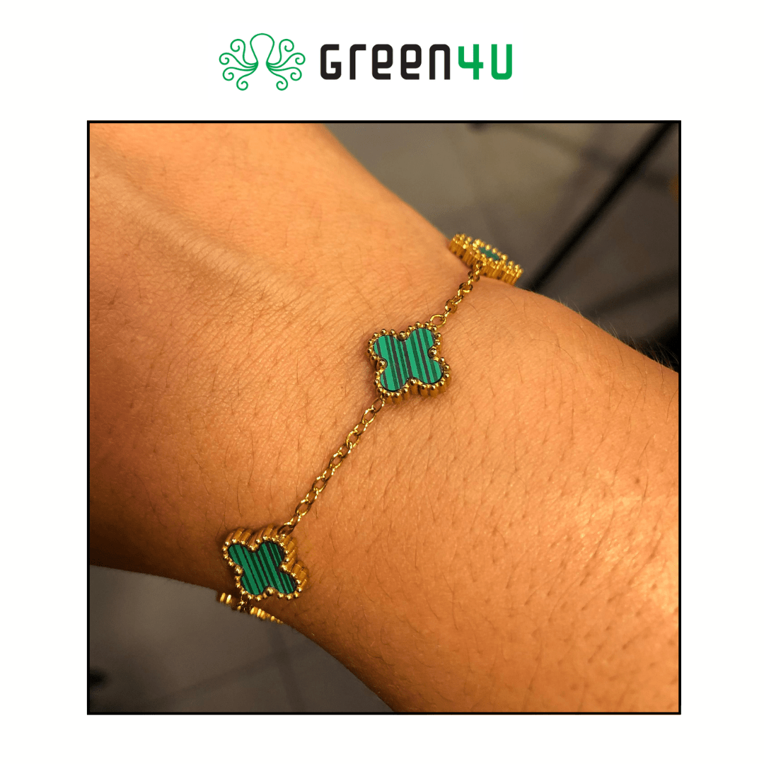 Pulseira de Trevo Dourada