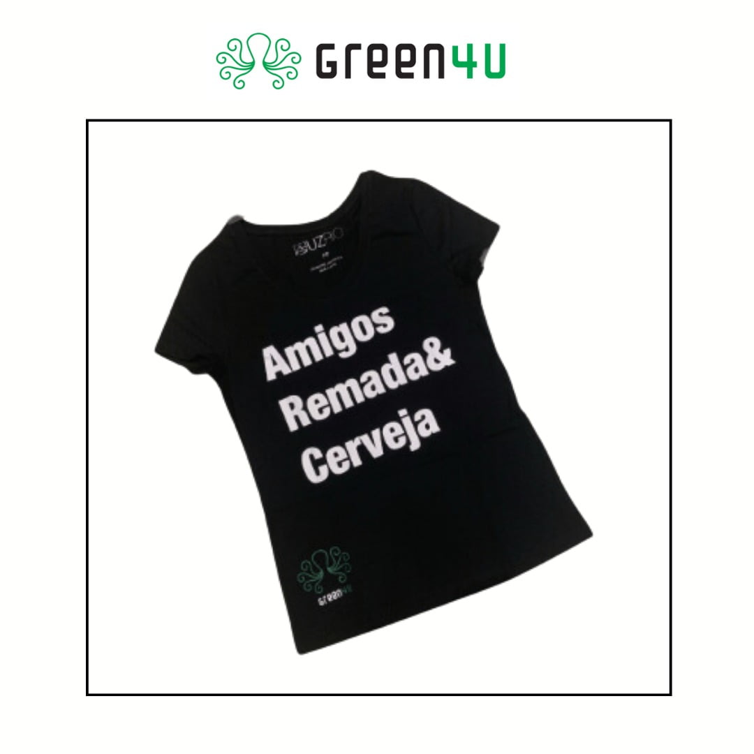 Camisa Feminina Preta - Amigos e Remada 