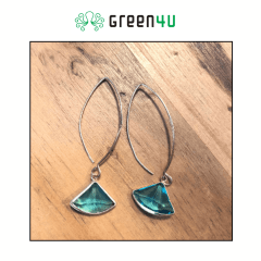 Brinco Cristal Azul Triângulo