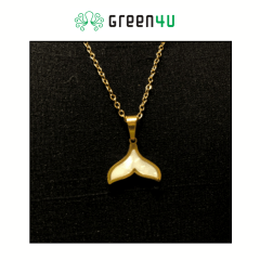 Colar Cauda de Sereia Dourado Madrepérola