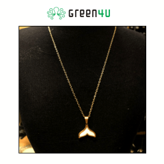 Colar Cauda de Sereia Dourado Madrepérola