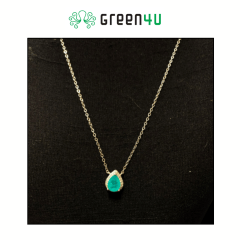 Colar Gota de Turmalina Verde